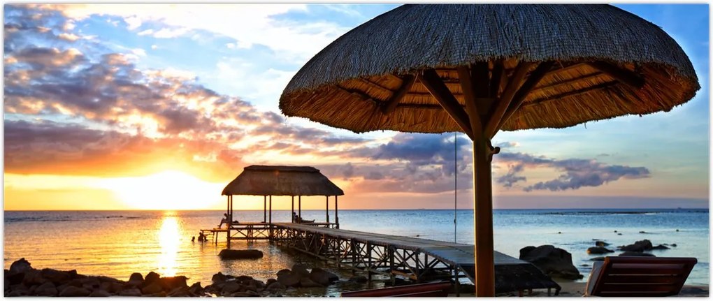 Tablou - Apus de soare în Mauritius (120x50 cm)