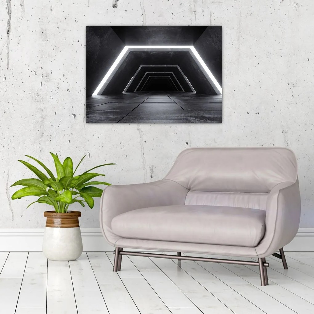 Tablou pe sticlă - Tunel futurist (70x50 cm)