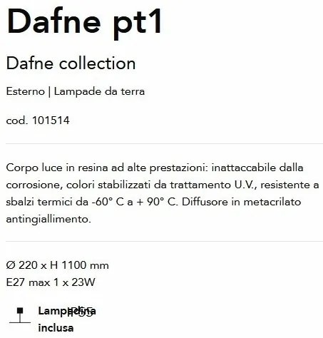 Stalp de exterior IP55 DAFNE PT1 BIANCO