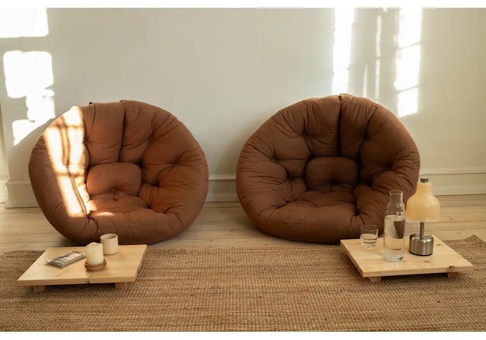 Fotoliu bej cu tapițerie din in Nido - Karup Design