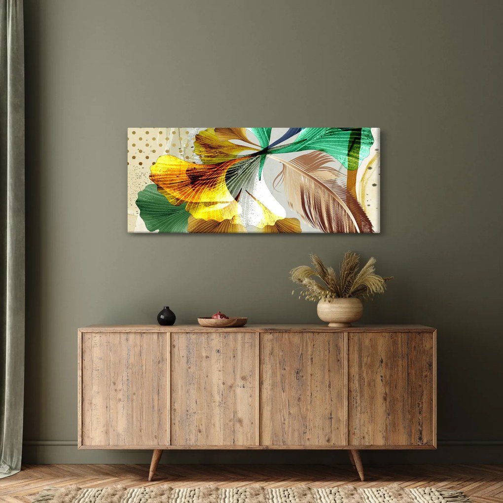 Tablou - Frunze cu pană (120x50 cm)