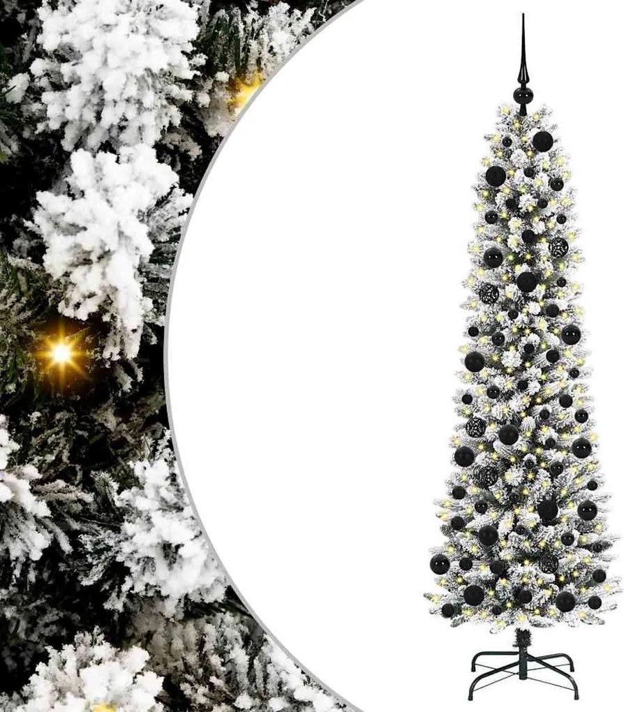 vidaXL Brad de Crăciun artificial Alb 180 cm PVC și metal și plastic