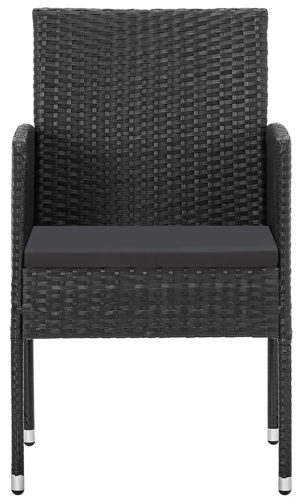 Set mobilier de gradina, 9 piese, negru negru si gri, Lungime masa 200 cm, 9