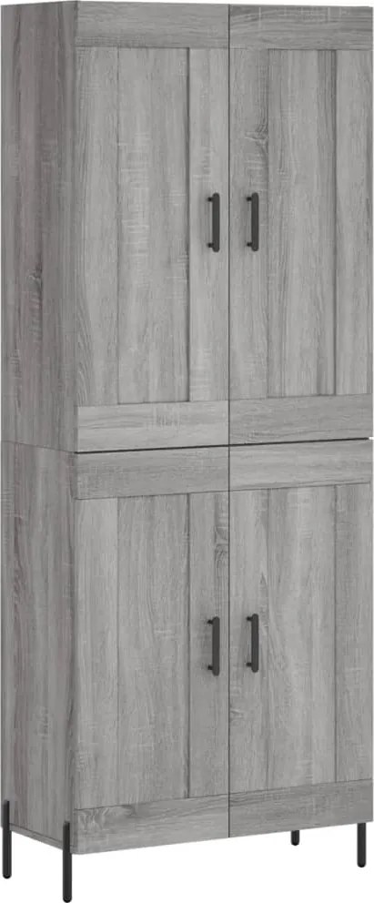 vidaXL Dulap înalt, gri sonoma, 69,5x34x180 cm, lemn compozit