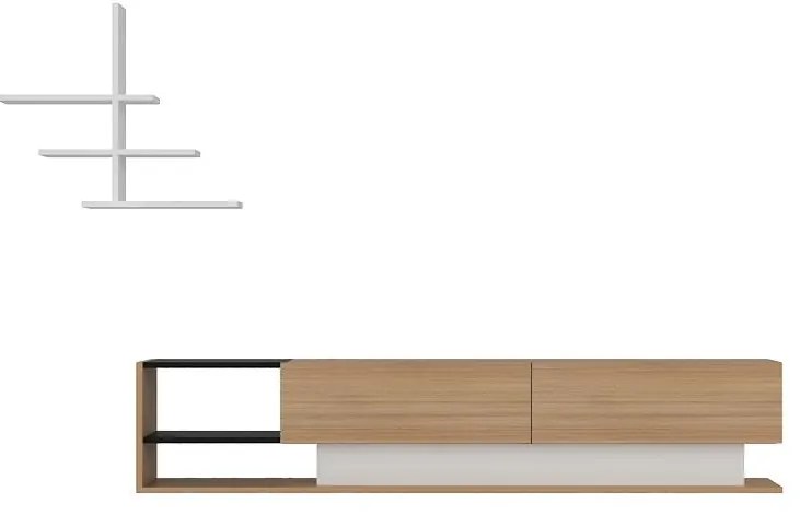Mobilier living Lizelana (alb + teak). 1106620