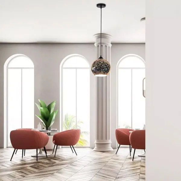 Lustră pe cablu 3D 1xE27/60W/230V