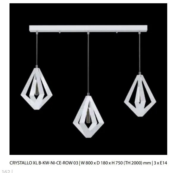 Lustra moderna cu 3 pendule design LUX realizat manual CRYSTALLO XL