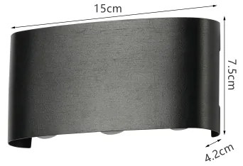 Brilagi - Aplică LED de exterior FLAREBOX, 6W, 230V, neagră, IP65