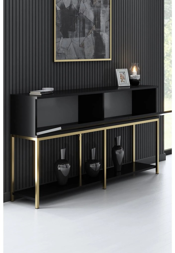 Măsuță consolă Vibubi 1 (negru + auriu) . 1093377