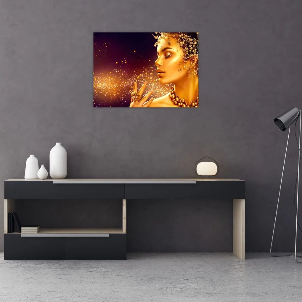 Tablou pe sticlă - Regina de aur (70x50 cm)