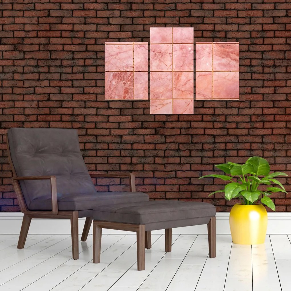 Tablou - Roz, gresie marmorată (90x60 cm)