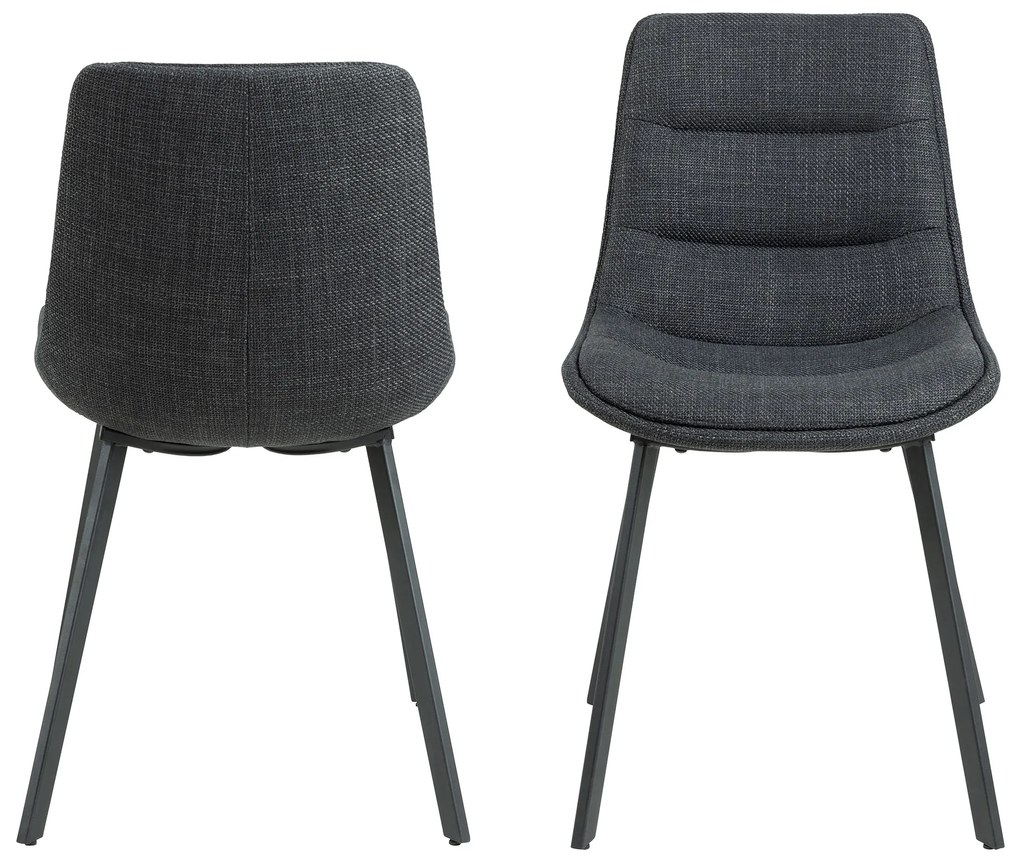 MAZZONI EXPORT IDA Antracit (material Basel 19) - SCAUN TAPIȚAT MODERN PENTRU SALON/SUFRAGERIE LOFT