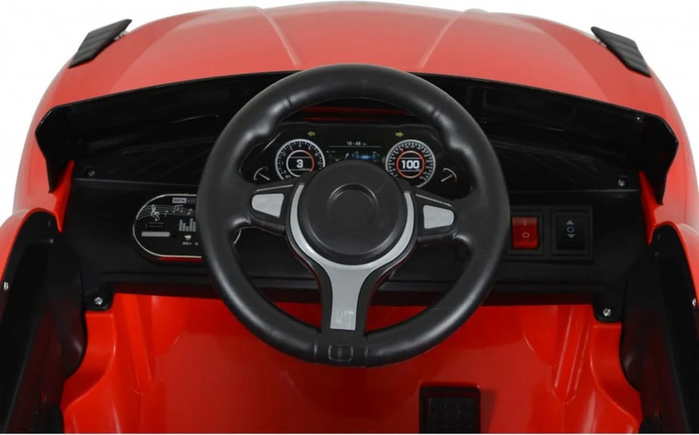Masinuta Electrica cu acumulator pentru copii NOVOKIDS™ Dakota Racer, Cu telecomanda, Melodii si lumini, Max 20 kg, Usi cu deschidere, Baterie12V, 2