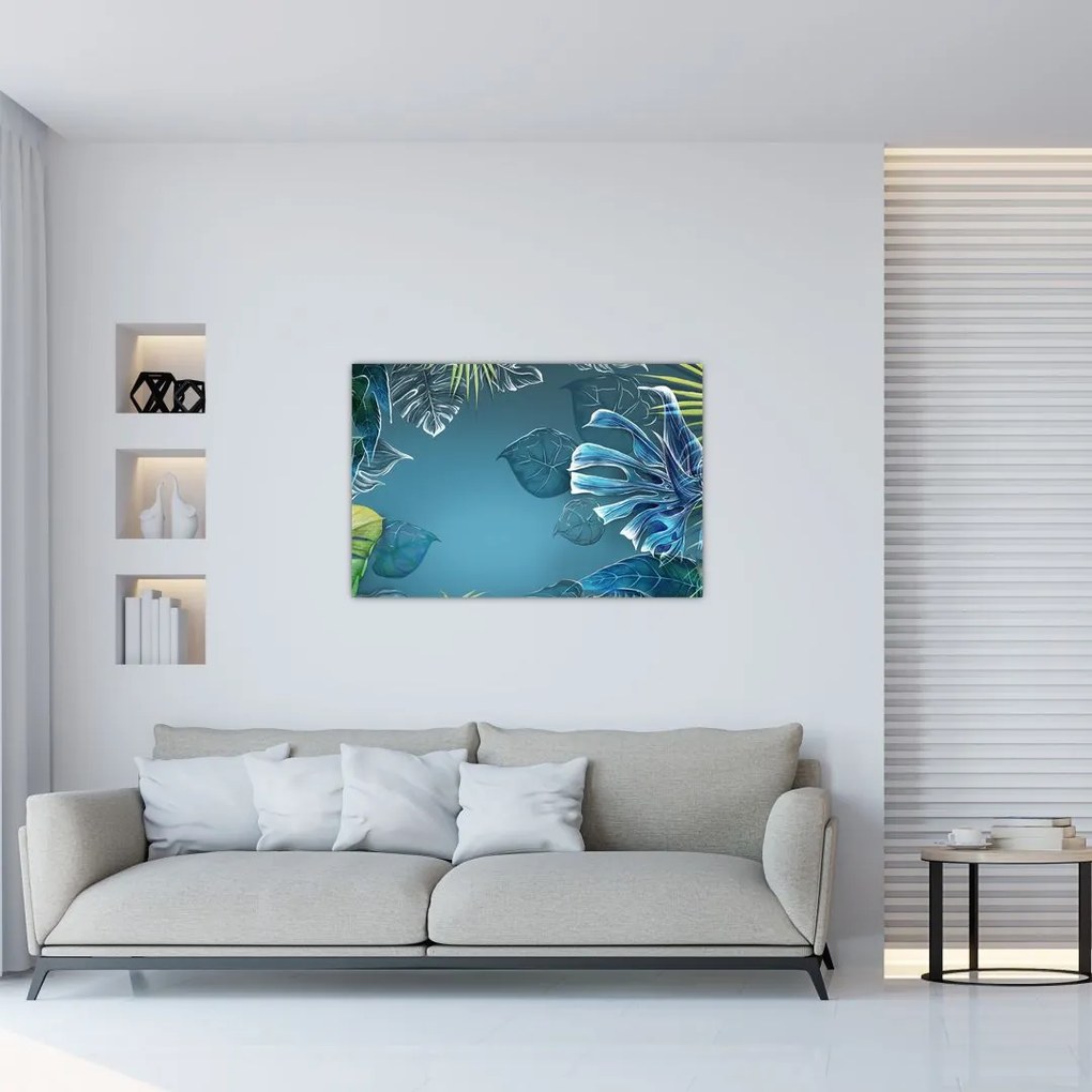 Tablou - Frunzele plantelor tropicale (90x60 cm)