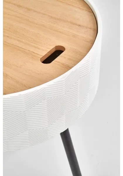 Măsuță de cafea AURA 45x38 cm alb/negru/bej