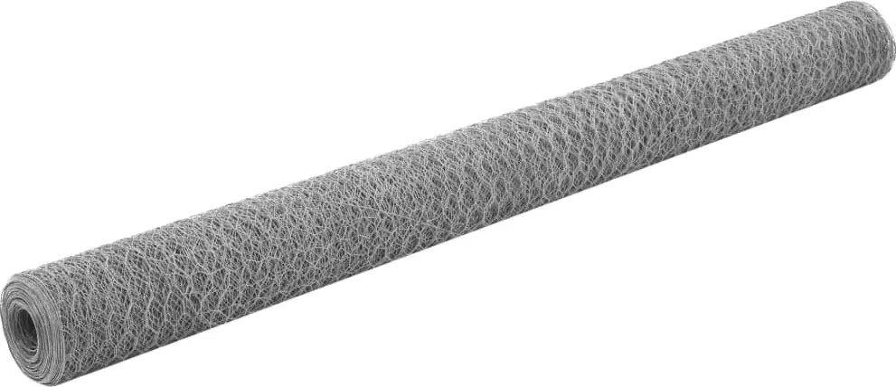 vidaXL Plasă de sârmă găini, argintiu, 25 x 1,5 m, oțel galvanizat