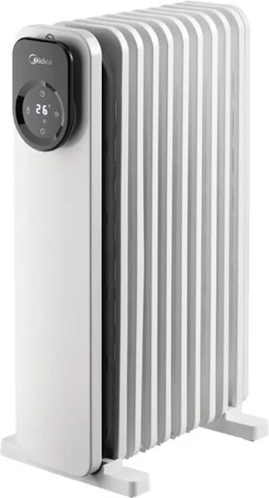 Calorifer cu ulei Midea MHO2009RCPW, 2000 W, 20 m², 9 elementi, 3 trepte, Afisa LED, Timer, Alb