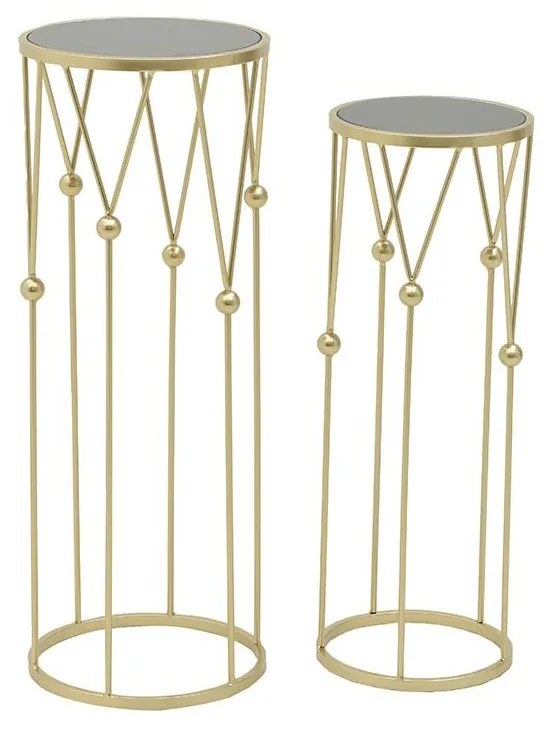 Set 2 masute laterale Luxury Golden Black 30 cm x 80 cm