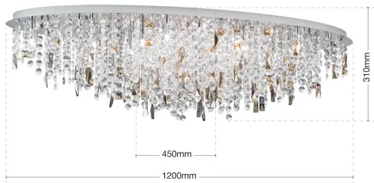 Plafonieră de cristal Orion CRYSTALRIVER 21xG9/40W/230V crom lucios