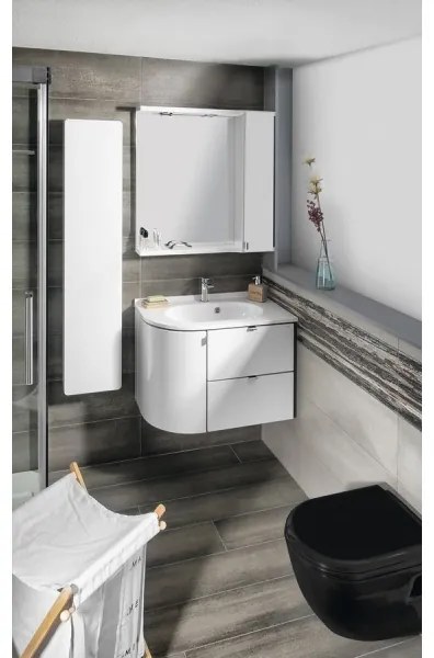 Sapho - Lavoar de colț încastrat PULSE 75x43 cm marmură/alb