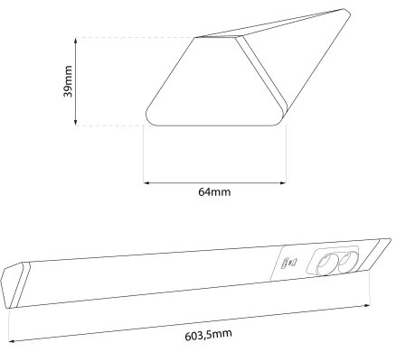 Corp de iluminat LED pentru corpuri de bucătărie cu prize și porturi USB LED/18W/230V 4000K argintiu