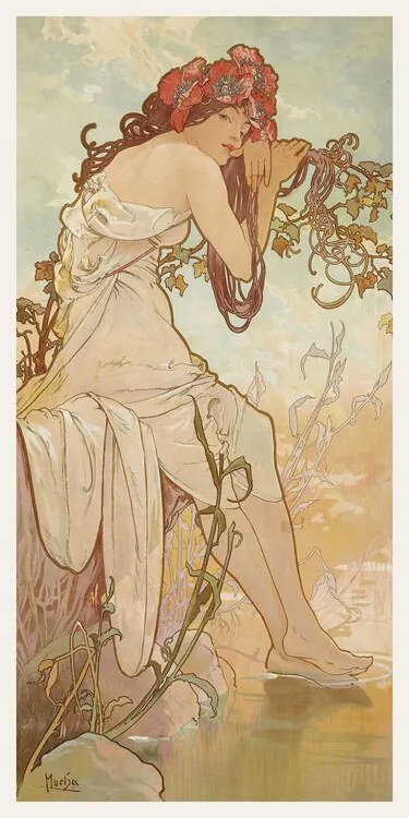 Reproducere The Seasons: Summer, Alfons Mucha