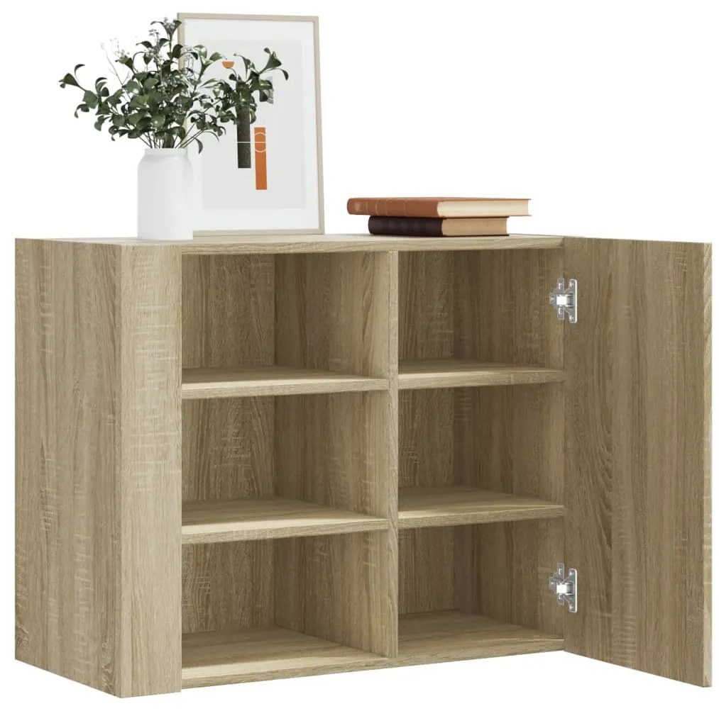 vidaXL Dulap de perete, stejar sonoma, 75x35x60 cm, lemn prelucrat