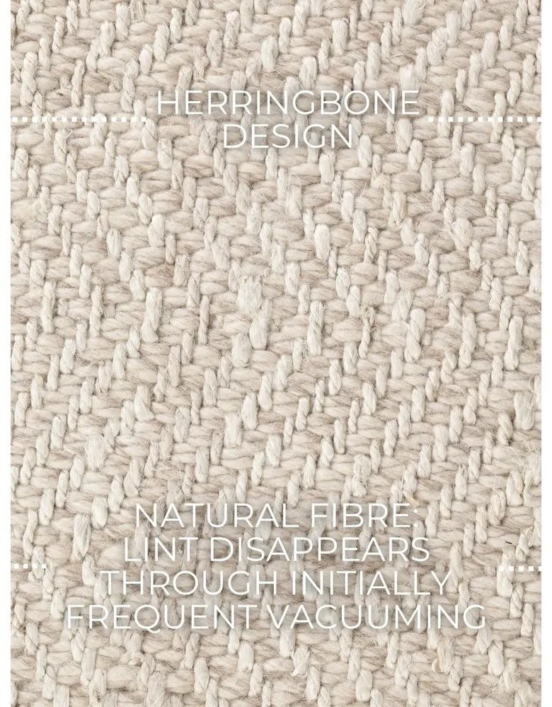 Covor tip traversă crem-fildeș țesut manual din amestesc de lână 80x200 cm Majoli – Elle Decoration