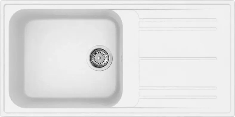Chiuveta de bucatarie Smeg LZ150B, 100 cm, Rezistenta la zgarieturi, Usor de curatat, Alb