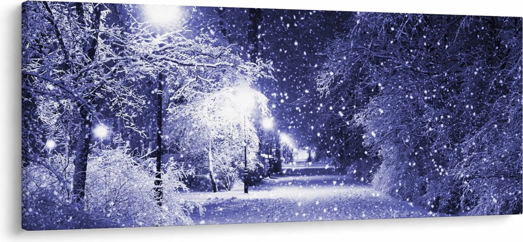 Tablou - Noaptea magică de iarnă (120x50 cm)