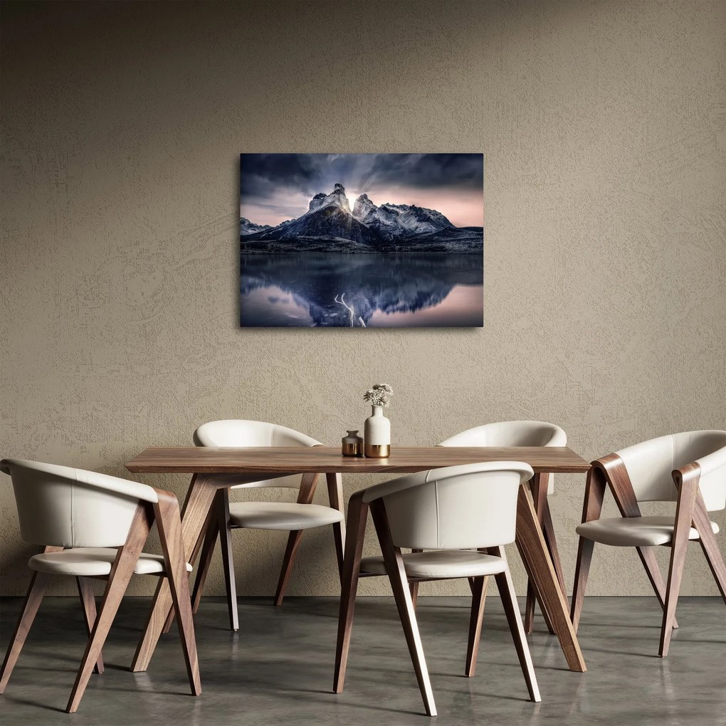 Tablou lacul cu munte (70x50 cm)