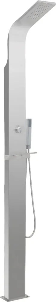 vidaXL Duș de grădină, oțel inoxidabil, curbat