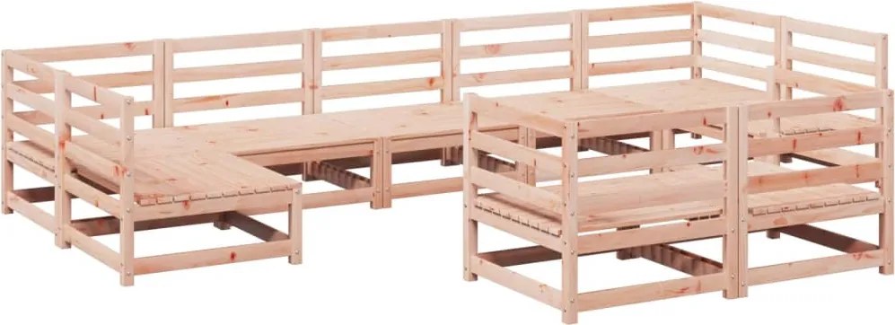 vidaXL Set canapele grădină, 9 piese, lemn masiv brad douglas