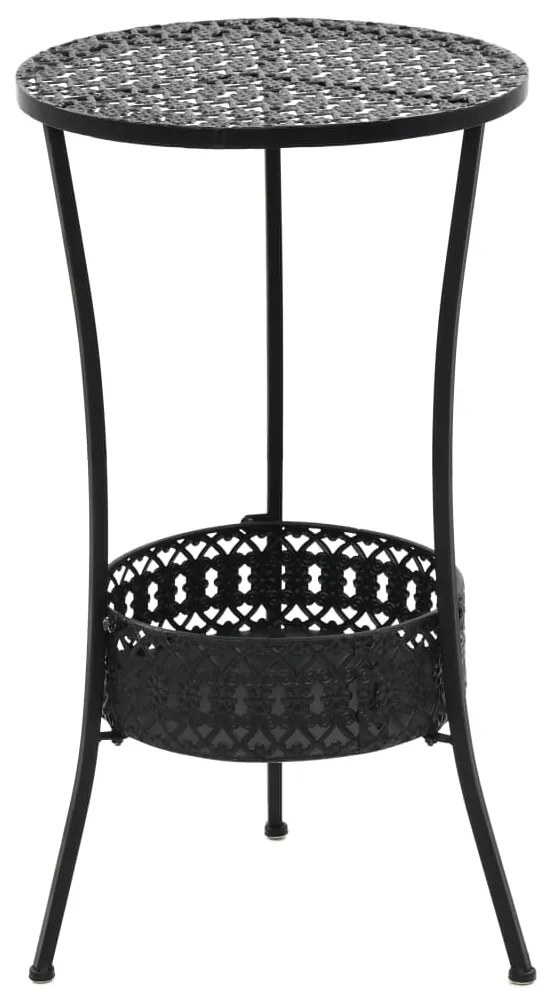 vidaXL Masă de bistro, negru, 40 x 70 cm, metal