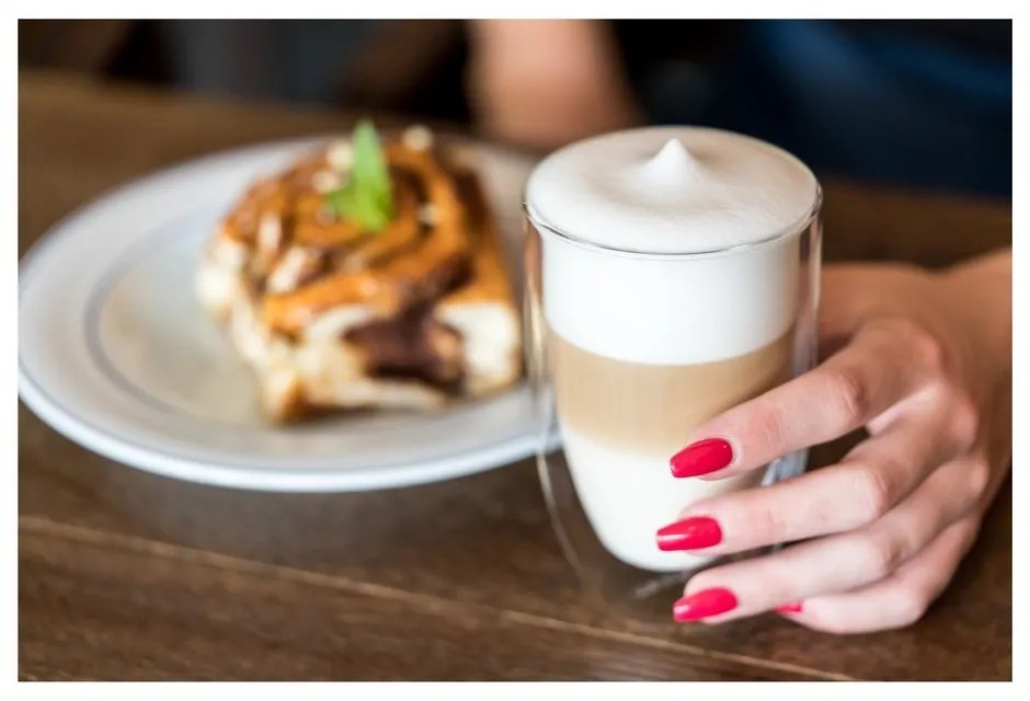 Căni 6 buc. cu perete dublu/pentru latte din sticlă 350 ml – Vialli Design