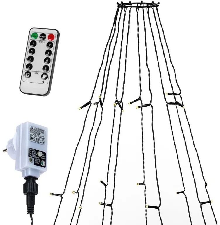 VOLTRONIC Lanț luminos în formă de con 360 LED, alb cald