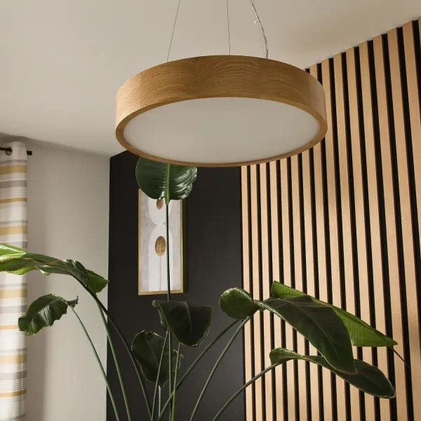 Candelabru pe cablu OAK 3xE27/60W/230V stejar Ø 47,5 cm