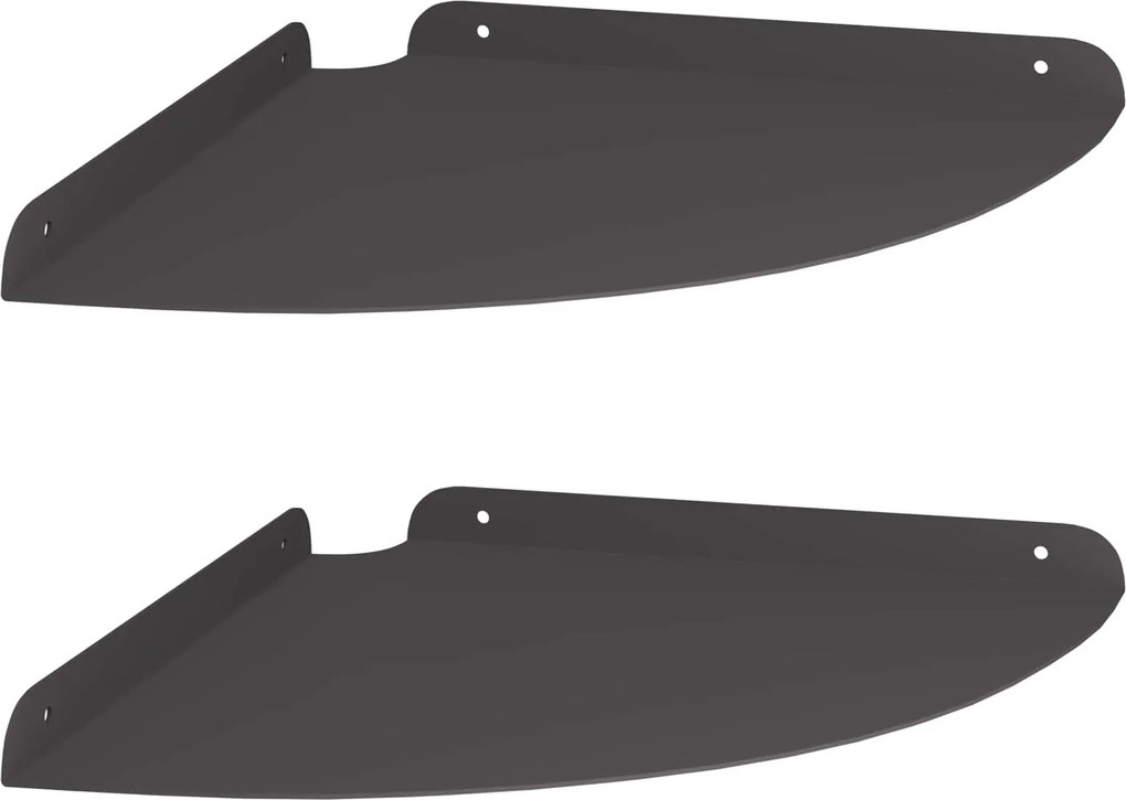 vidaXL Raft Suspendat pentru Colț cu raft 2 pcs Negru 30 x 30 x 2 cm