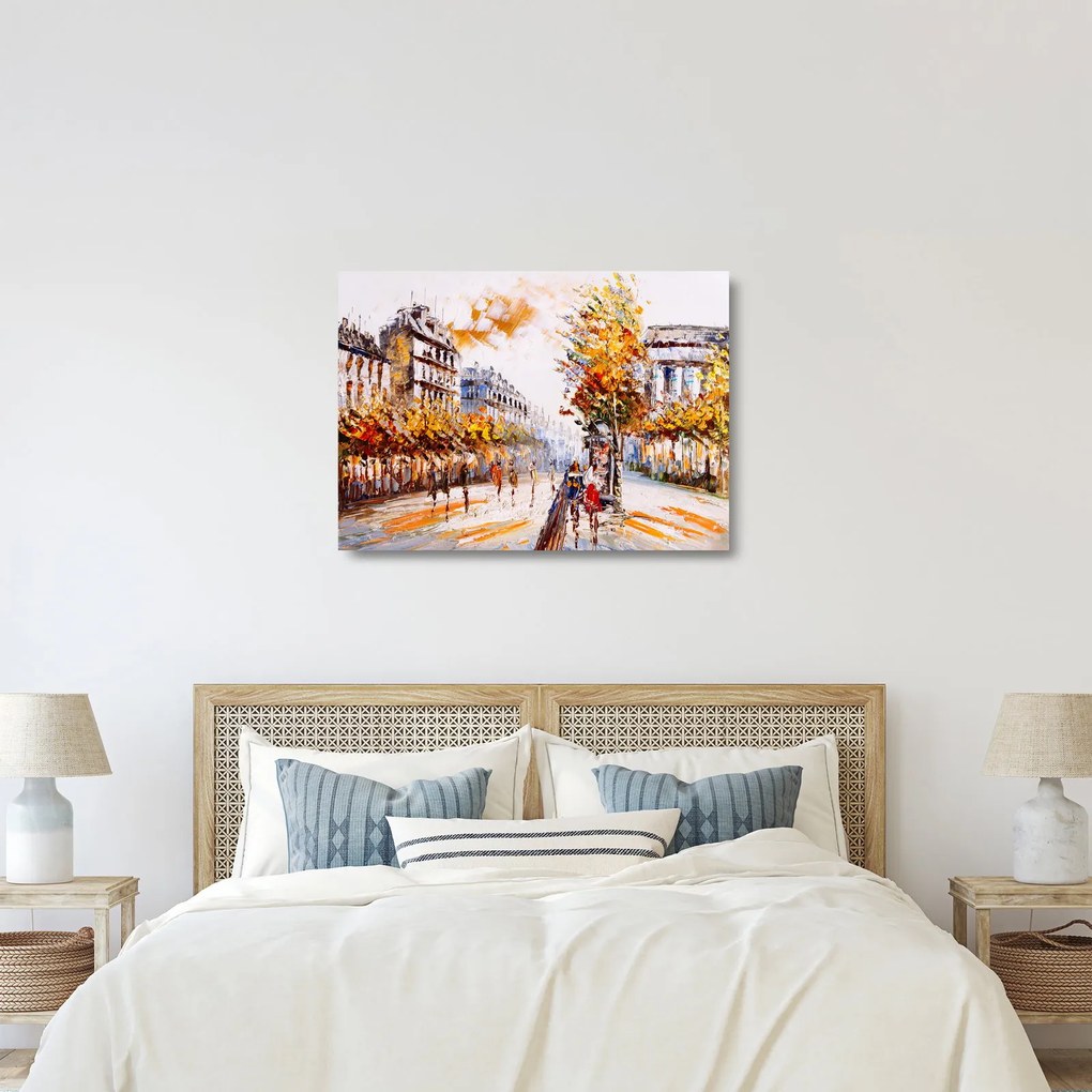 Tablou pe sticlă - Strada din Paris (70x50 cm)