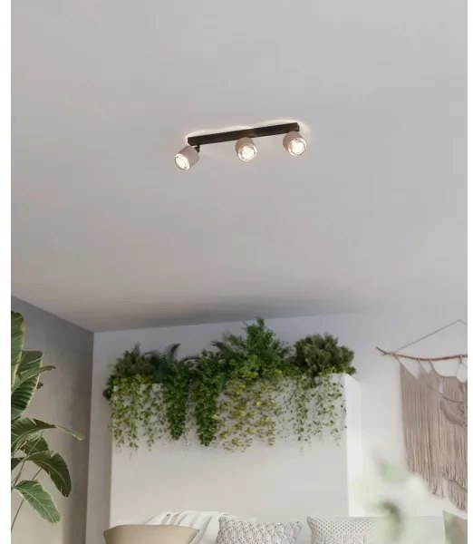 Aplică Eglo 43658 ROSLEY 3xE14/40W/230V negru/bej