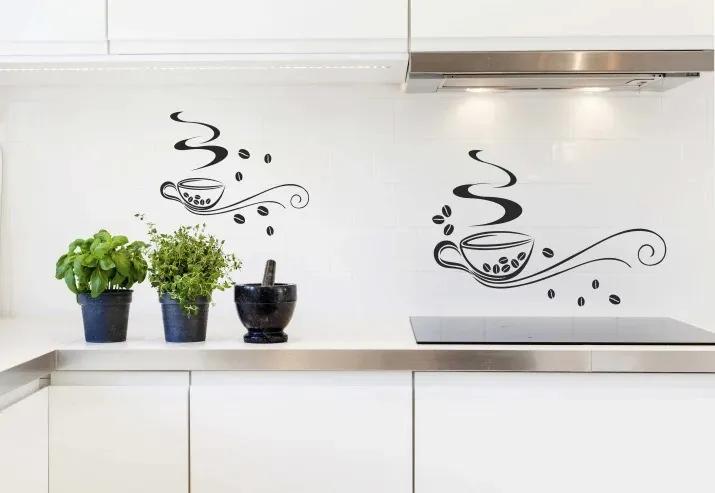 Autocolant de perete pentru bucătărie două cești de cafea delicioasă 100 x 200 cm
