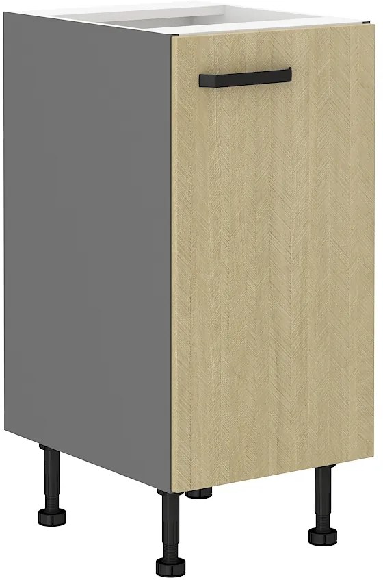 Dulap inferior de bucătărie Scarmi 40 D 1F BB (Antracit + Herringbone scandi). 1049744