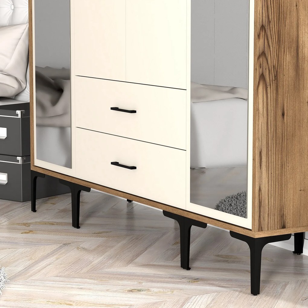 Dulap de haine Kiara RTR (Nuc + Crem). 1088538