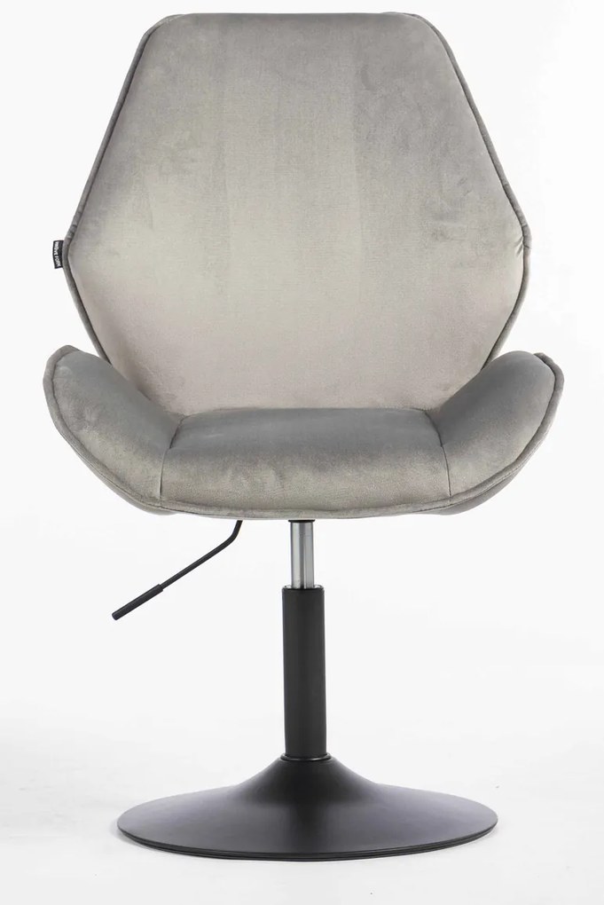HR350N Scaun Gray din Catifea Bază Neagră