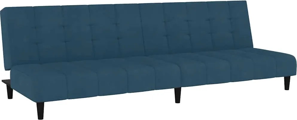 vidaXL Canapea extensibilă cu 2 locuri, albastru, catifea