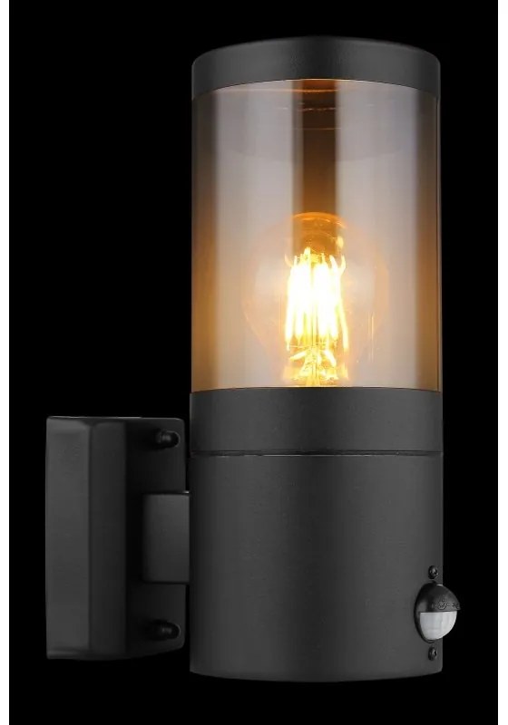 Aplica pentru exterior cu senzor de miscare design modern IP44 Xeloo negru, fumuriu