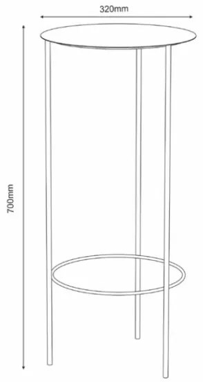 Suport de flori 70x32 cm negru