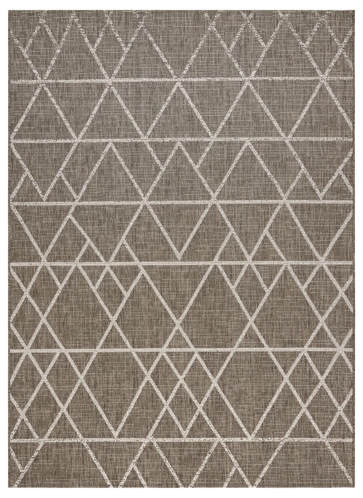 Covor sisal Floorlux 20508 taupe si şampanie Triunghiuri