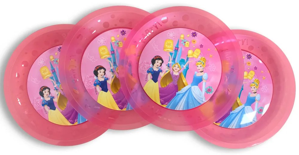 Prințesele Disney Junior Live Your Story set de 4 farfurii plate micro plastic premium 21 cm