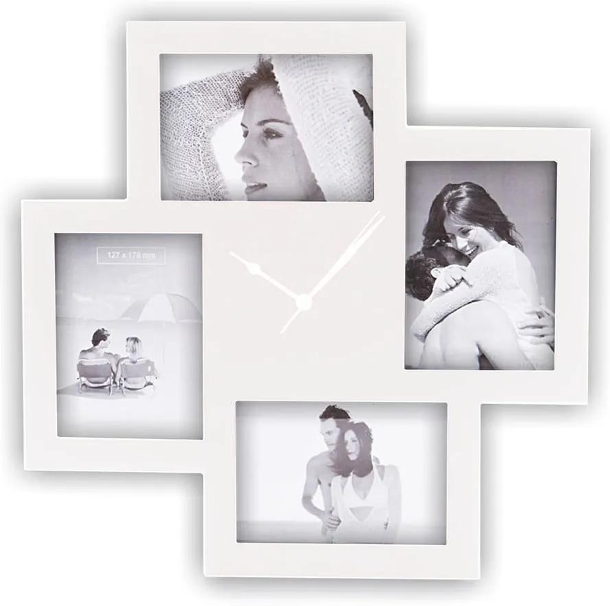 Ceas de perete cu rame foto Tomasucci Collage, alb